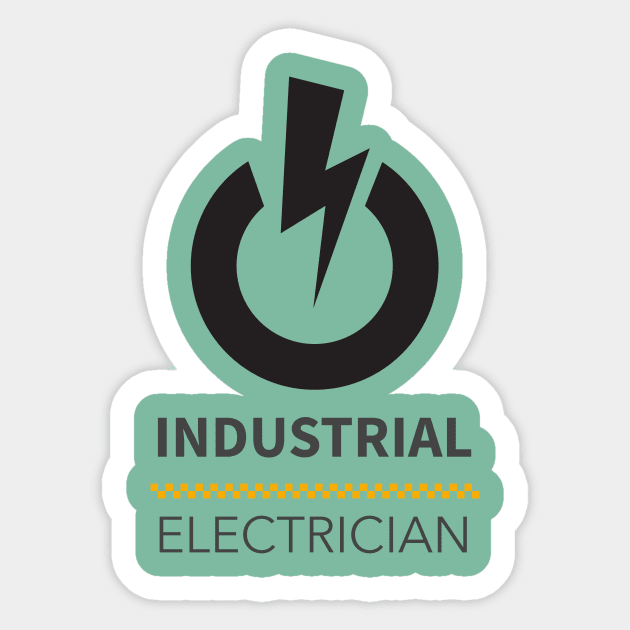 Industrial electrician wired for succes, electrician gift, High voltage, lineman Sticker by One Eyed Cat Design